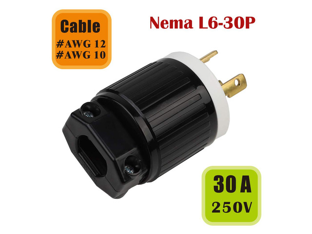 Tekit Industrial Grade 20A 125V Locking Plug, NEMA L5-20P, 2P, 3W,Grounding (L5-20P)