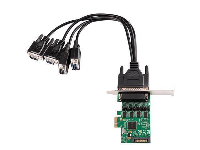 4 DB9 serial RS232 ports pcie x1 I/O controller card with fan-out cable WCH384 chipset support low profile bracket,4 Serial Ports PCI-e Controller...