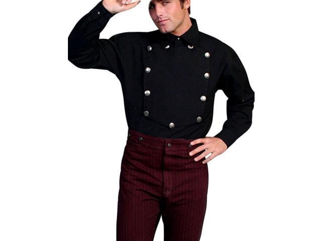 Scully F0_rw011 Men's Rangewear Long Adult Sleeve Bib Shirt, Black - Large