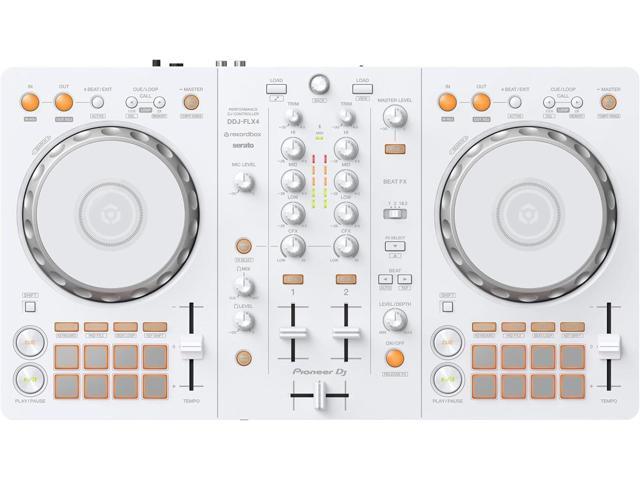 Pioneer DJ DDJ-FLX4-W 2-Channel - White rekordbox, Serato & djay DJ Controller with Smart Mixing