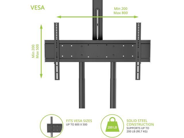 Kanto - Rolling TV Stand/AV Cart for Most 55" to 86" TVs and Interactive Displays - Black - image 3