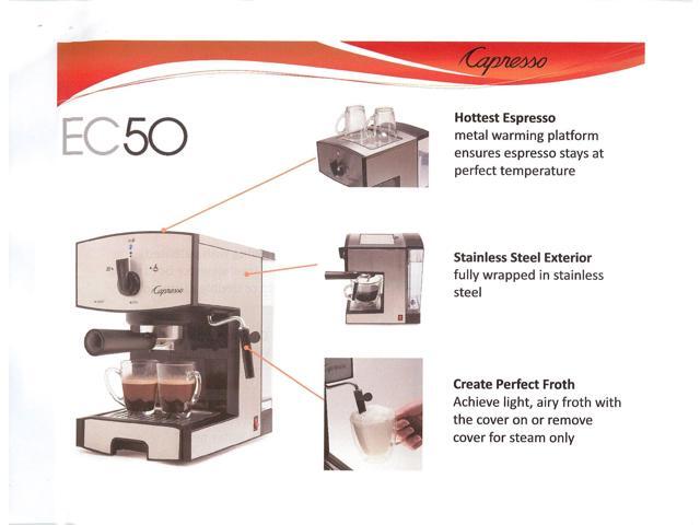 Capresso - EC50 Espresso Machine with 15 bars of pressure and Milk Frother - Stainless Steel - image 5