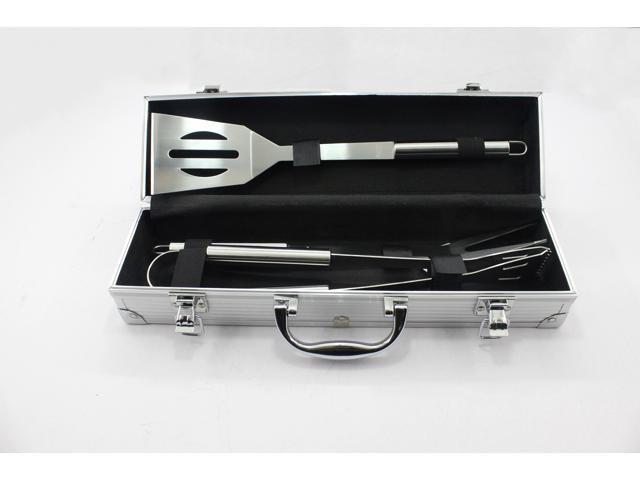 Photos - BBQ Accessory 3 Piece BBQ Set Stainless Steel Outdoor Grill Tools Set in Heavy Duty Alum