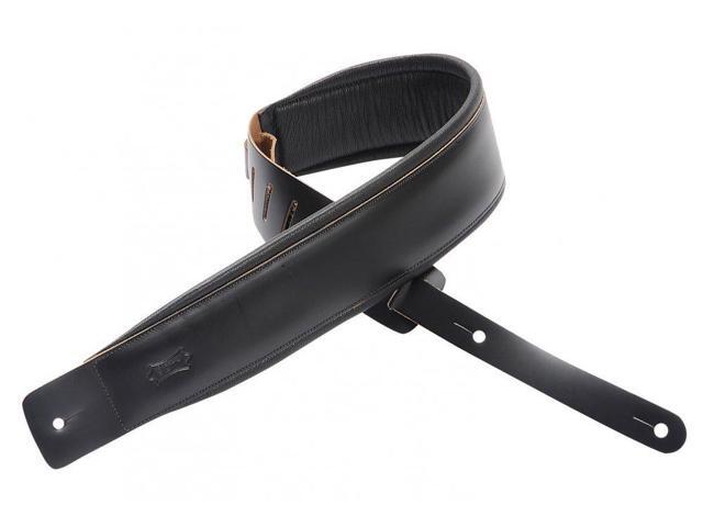 Levy's 2.5' Foam Padded Leather Guitar Strap, Black