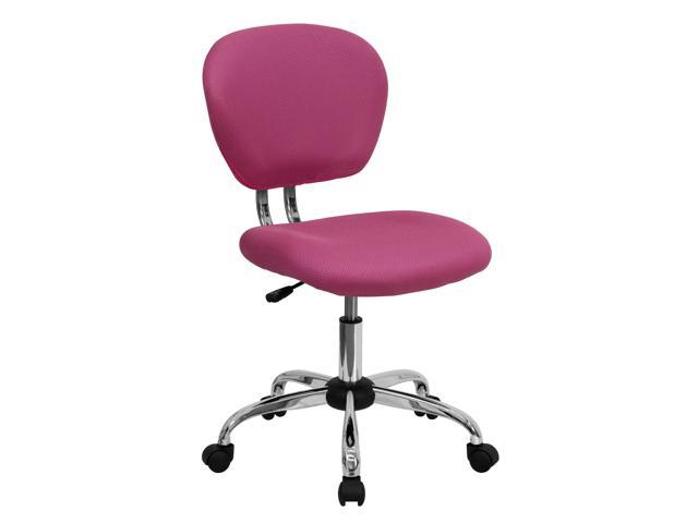 Photos - Computer Chair Flash Furniture Mid-Back Pink Mesh Padded Swivel Task Chair with Chrome Base 847254017893 