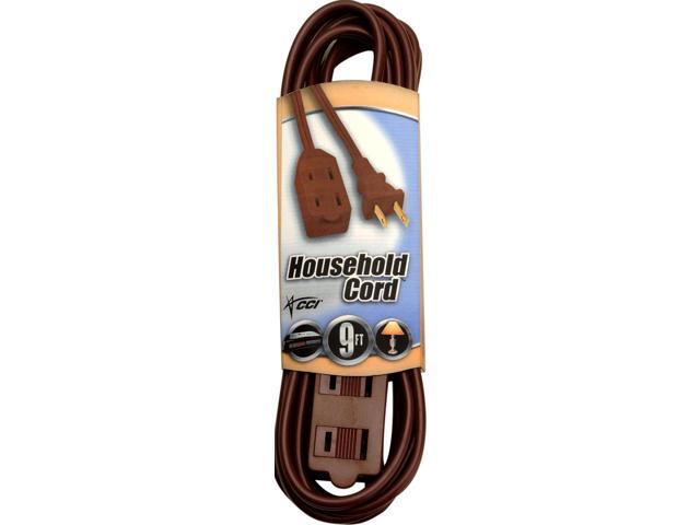 16/2 Spt-2 3-Outlet Cube Tap Extension Cord With Safety Cover, Brown, 9'