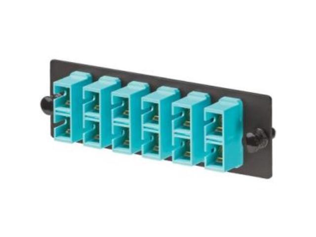 Panduit FAP6WAQDSC Network Patch Panel - 6 Port(s) - 6 x Duplex - Black, Aqua MM ADAPTERS AQ PHOS - FAP6WAQDSC