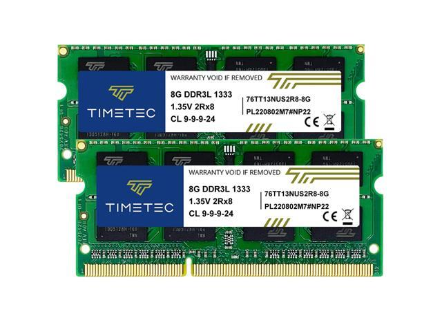 Timetec 16GB KIT(2x8GB) DDR3 / DDR3L 1333MHz PC3-10600 Non-ECC Unbuffered 1.5V / 1.35V CL9 2Rx8 Dual Rank 204 Pin SODIMM Laptop Notebook PC...