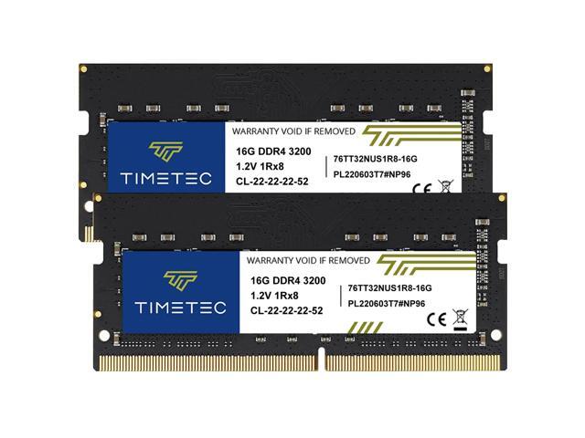 Timetec 32GB KIT(2x16GB) DDR4 3200MHz PC4-25600 Non-ECC Unbuffered 1.2V CL22 260 Pin SODIMM Compatible with AMD and Intel Gaming Laptop Notebook PC...