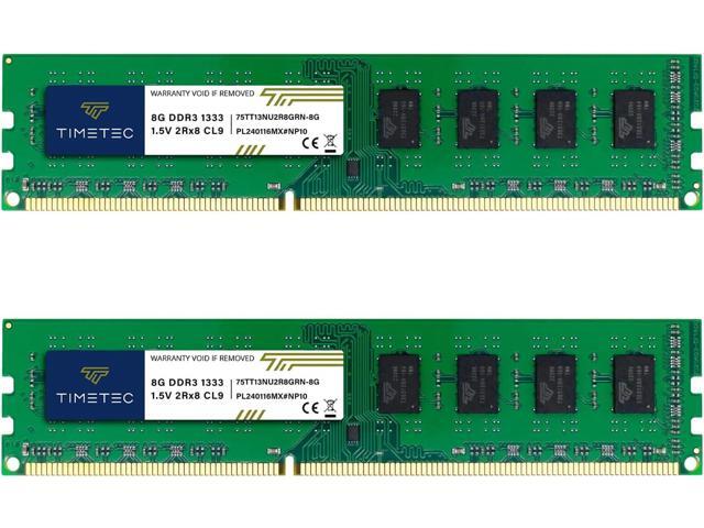 Timetec 16GB KIT(2x8GB) DDR3 1333MHz PC3-10600 Non-ECC Unbuffered 1.5V CL9 2Rx8 Dual Rank 240 Pin UDIMM PC Desktop Computer Memory RAM Module...
