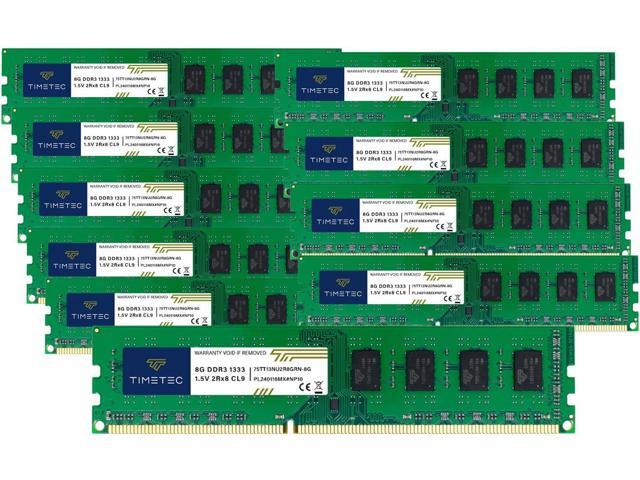 Timetec 80GB KIT(10x8GB) DDR3 1333MHz PC3-10600 Non-ECC Unbuffered 1.5V CL9 2Rx8 Dual Rank 240 Pin UDIMM PC Desktop Computer Memory RAM Module...