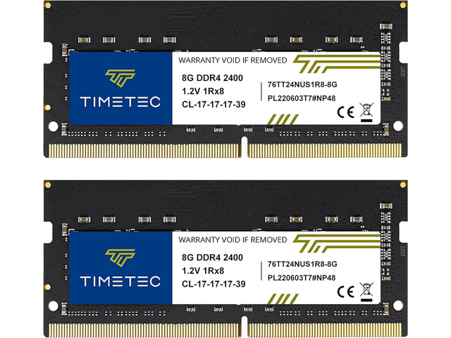 Timetec 16GB KIT (2x8GB) DDR4 2400MHz (PC4-2400T) PC4-19200 SODIMM Laptop RAM 260-Pin 1.2V CL17 Non-ECC Unbuffered Memory Module for Laptop,...