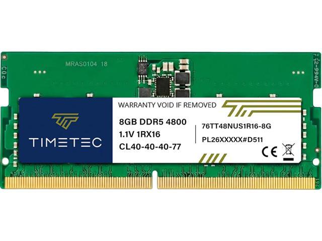 Timetec 8GB DDR5 4800MHz PC5-38400 Unbuffered Non-ECC 1.1V CL40 1Rx16 Single Rank 262Pin SODIMM Laptop Memory RAM Module Upgrade (8GB)