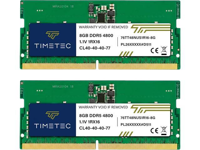 Timetec 16GB KIT(2x8GB) DDR5 4800MHz PC5-38400 Unbuffered Non-ECC 1.1V CL40 1Rx16 Single Rank 262 Pin SODIMM Laptop Memory RAM Module Upgrade (16GB...