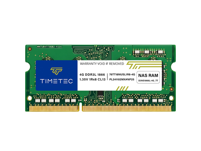 Timetec DDR3-1866L 4GB Replacement for Synology D3NS1866L-4G Non-ECC Unbuffered SODIMM DDR3L 1866Mhz PC3L-14900 1.35V Memory RAM (Compatible for...