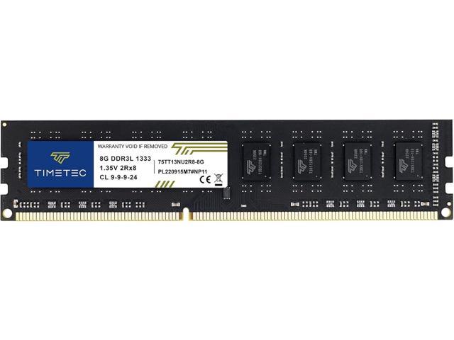 Timetec 8GB DDR3 / DDR3L 1333MHz PC3-10600 Non-ECC Unbuffered 1.5V / 1.35V CL9 2Rx8 Dual Rank 240 Pin UDIMM Desktop Memory RAM Module Upgrade (8GB)