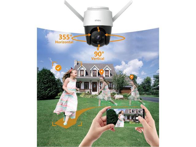 Imou Security Camera Outdoor with Floodlight and Sound Alarm, 4MP QHD Pan/Tilt 2.4G Wi-Fi Camera, IP66 Weatherproof 2.5K Bullet Camera, Full Color...