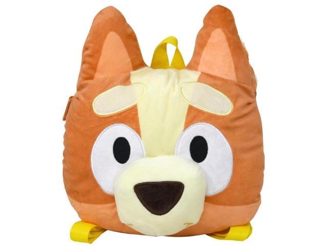 Fast Forward Bluey Bingo Head Plush Shaped Backpack 10 x 13, Orange for Kids
