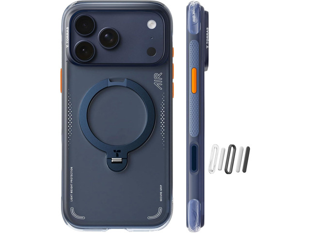 TORRAS Ostand Q3 Air for iPhone 17 Pro Max Case 6.9'' with Stronger Magnetic Stand, Fit for Magsafe, Midnight Blue