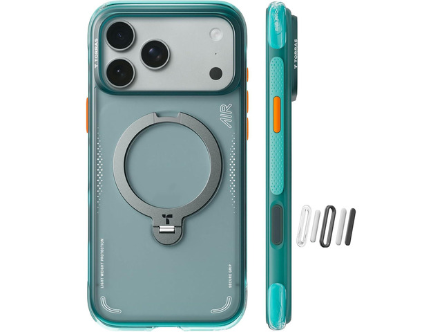 TORRAS Ostand Q3 Air for iPhone 17 Pro Max Case 6.9'' with Stronger Magnetic Stand, Fit for Magsafe, Glacier Spirit