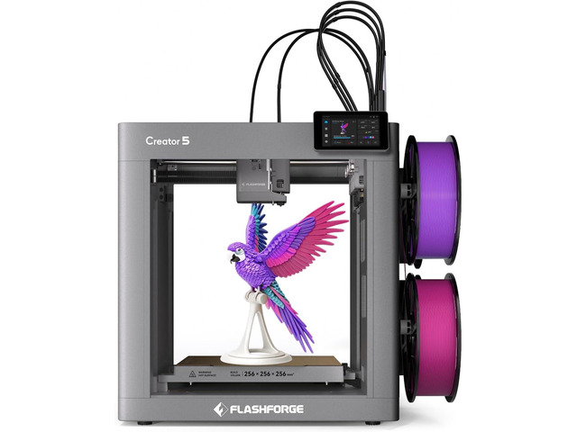 Flashforge Creator 5 4-Toolheads Multi-Color 3D Printer 500% Faster, Zero Purge Waste
