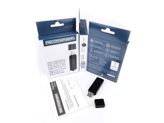RecorderGear FD50 USB Flash Drive Voice Recorder 8GB, Audio Activated With 25-Day Battery, Time/Date Stamp, Records While Plugged In, Dual...