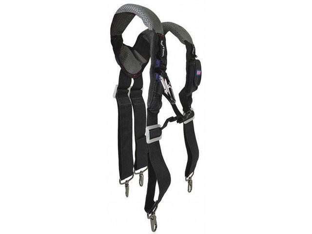 WESTWARD 5MZP4 Tool Suspenders, Tool Belt Suspenders, Black, Gray, Polyester, 1
