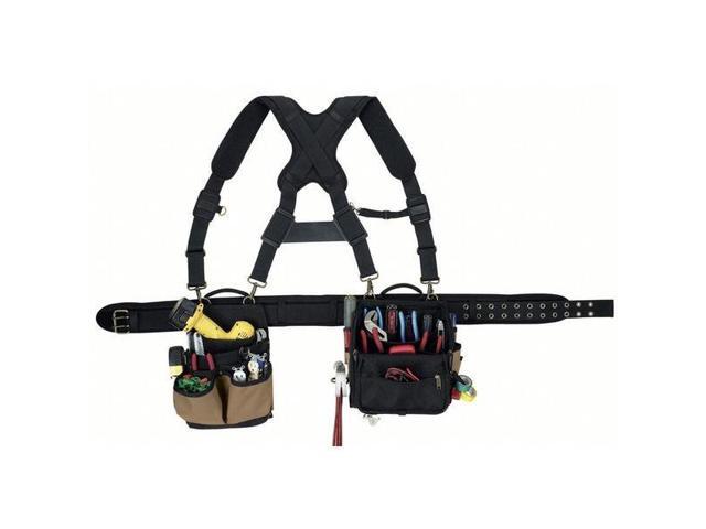 CLC WORK GEAR 1608 Tool Belt, Tool Rig, Black, Polyester, 28 Pockets
