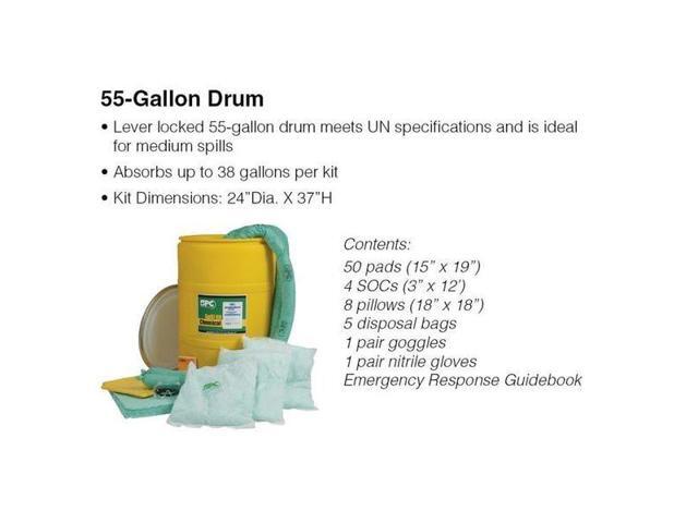 BRADY SKA55-TAA Spill Kit, 38 gal Volume Absorbed per Kit, 55 gal Capacity,
