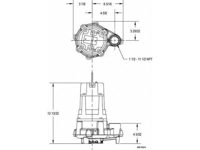 ZOELLER 140-0029 1 HP 1-1/2' F Submersible Sump Pump 115V Piggyback