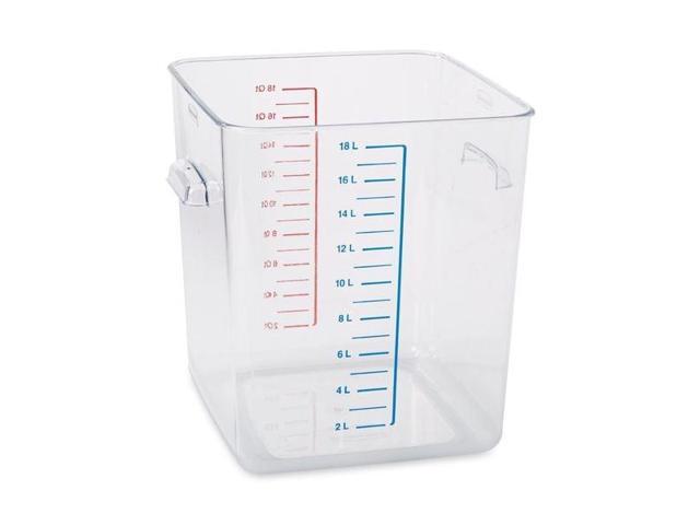 RUBBERMAID COMMERCIAL FG631800CLR Square Storage Container,18 qt,Clear