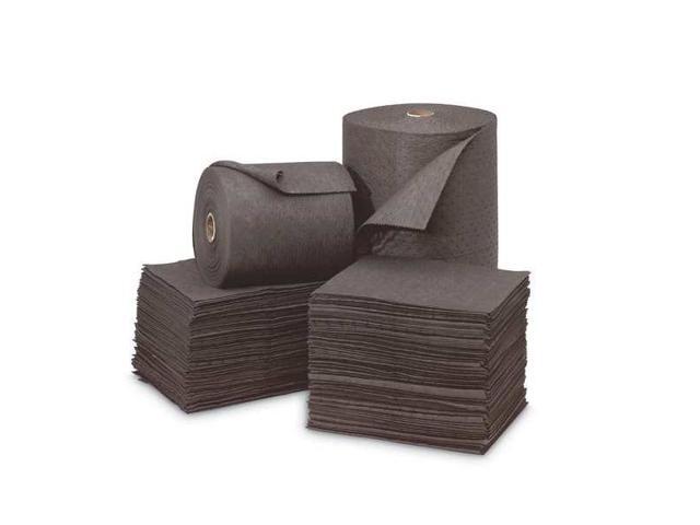 BRADY UXT15P Sorbent Roll, 18 gal, 15 in x 150 ft, Universal, Gray,
