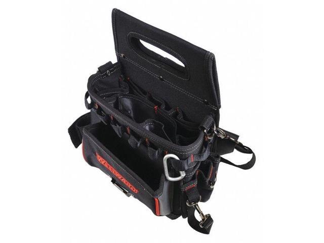 WESTWARD 53JW35 Tool Bag,General Purpose,17 Pockets, Black, Polyester, 17