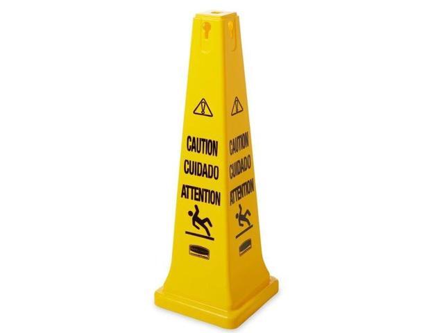 RUBBERMAID COMMERCIAL FG627600YEL Safety Cone, 36 in H, 12 1/4 in W, HDPE,