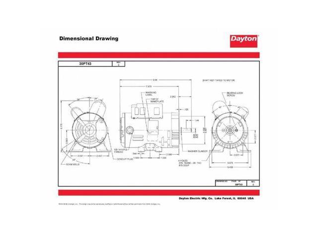 DAYTON 30PT43 MTR,CS/CR,ODP,1/3 HP,1725, 56C,EFF 72.4