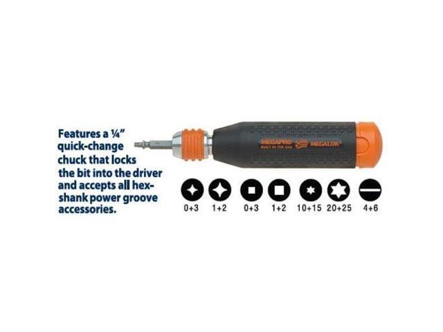 MEGAPRO 181ML-B Phillips, Square, Star, Slot Bit 8 1/2 in, Drive Size: 1/4 in,