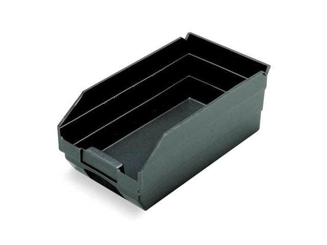 QUANTUM STORAGE SYSTEMS QSB102CO Shelf Storage Bin, Polypropylene, Black, 4 in