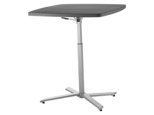 NSP Cafe Time Adjustable-Height Table - Square - 36w x 36d x 30 to 42h - Charcoal Slate CTT3042