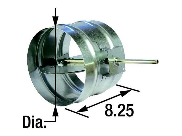 DAYTON 3HGN9 Volume Control Damper, 8-1/4'D, 10'DuctDia