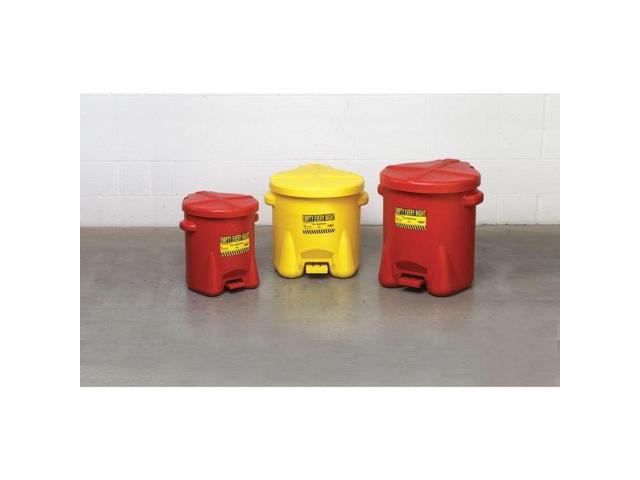 EAGLE MFG 937FLY Oily Waste Can, 14 gal, Yellow, Polyethylene, 21 in Height,