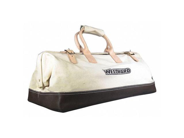 WESTWARD 53JW32 Tool Bag, Tan, Canvas, 1 Pockets