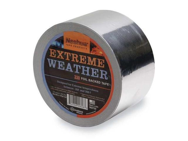 NASHUA 330X Extreme Weather Foil Tape, 2 13/16 in W x 50 1/4 yd L, 3.5 mil