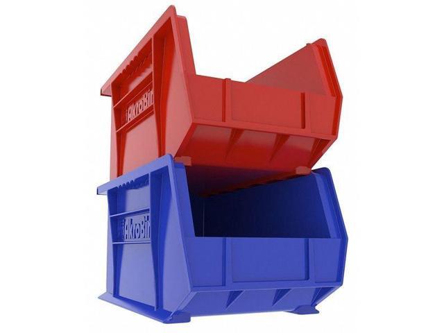 AKRO-MILS 30240RED Hang & Stack Storage Bin, Plastic, Red, 7 in H, 8 1/4 in W,