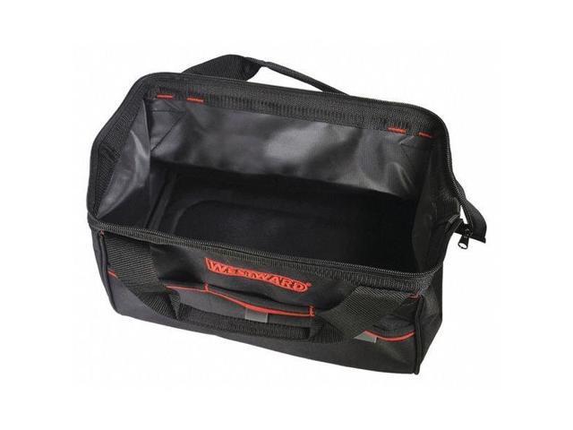 WESTWARD 53JW42 WESTWARD Tool Bag, 3 Outside Pockets, Polyester, Black, 13' W x