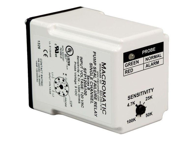 MACROMATIC SFP120A100 Pump Seal Failure Relay,SPDT,8Pin,120VAC