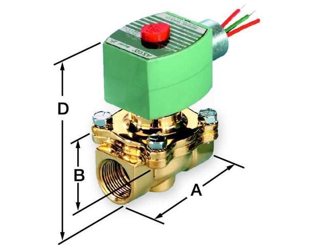 REDHAT 8030G043 Solenoid Valve, 2-Way, 2-Position, Normally Closed, 3/4 in Pipe