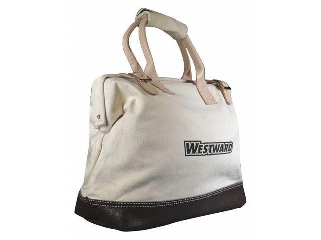 WESTWARD 53JW33 Tool Bag, Tan, Canvas, 1 Pockets