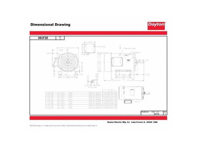 DAYTON 36VF25 GP Motor,TEFC,2 HP,1765 rpm,7/8in. dia.