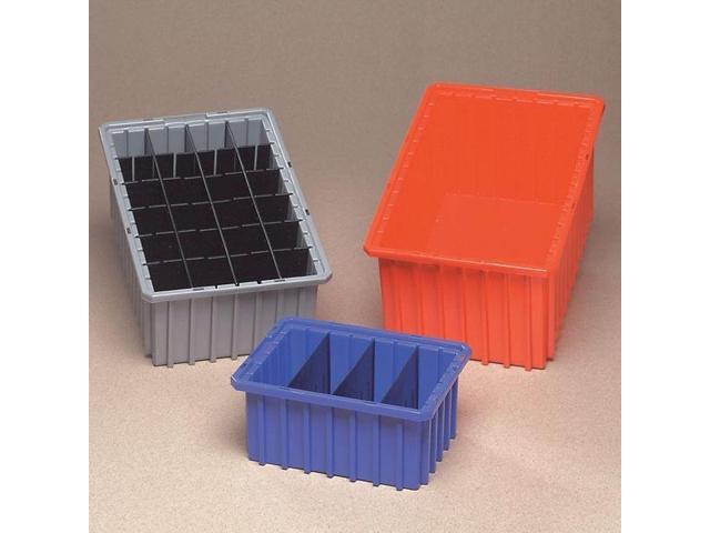 AKRO-MILS 33166GREY Industrial Grade Polymer, Divider Box, Gray, 16 1/2 in L, 6