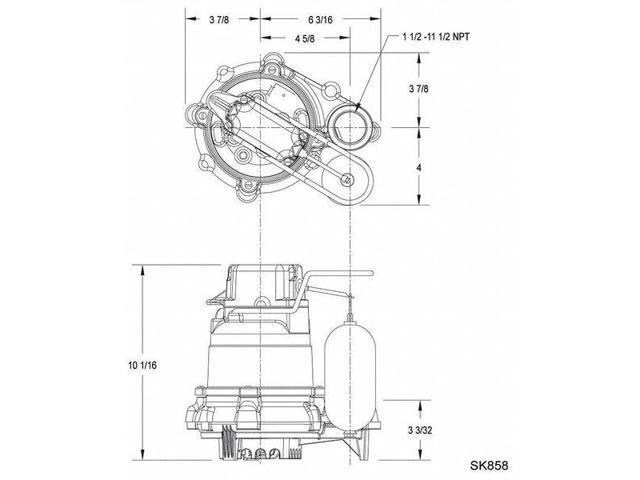 ZOELLER 57-0004 3/10 HP 1-1/2' F Submersible Sump Pump 230V None